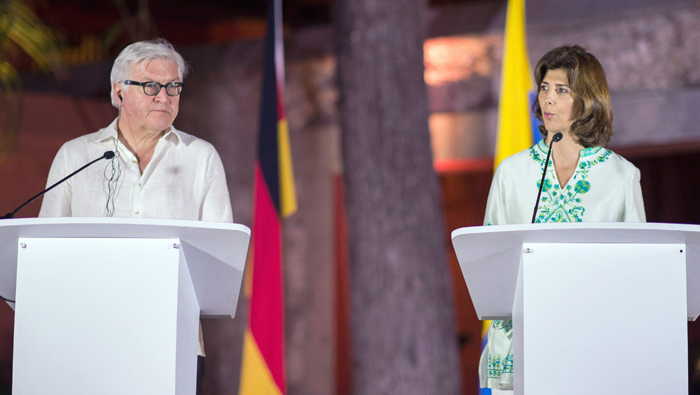 La canciller colombiana, Ángela Holguín, calificó de importante el apoyo de Alemania ante el posible postconflicto.