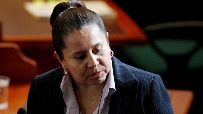 Maria del Pilar Hurtado moments before being sentenced to 14 years in prison.
