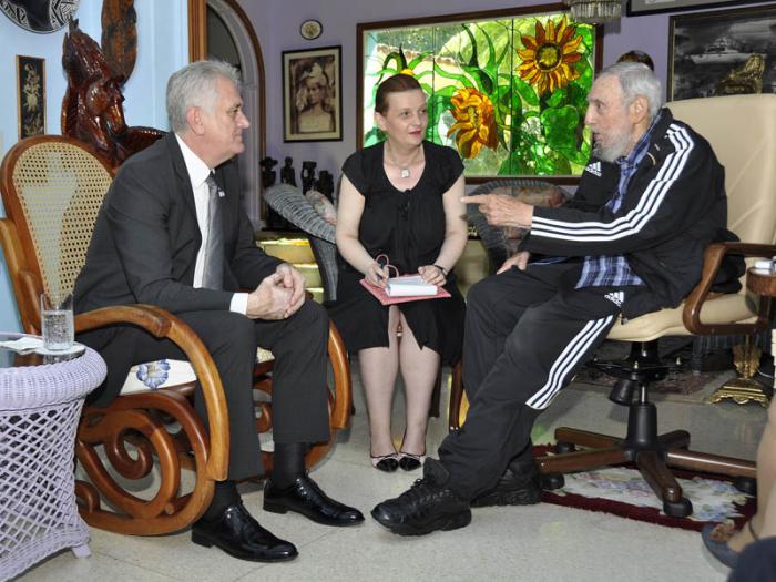 Fidel se reunió con el Presidente serbió en la tarde del miércoles.