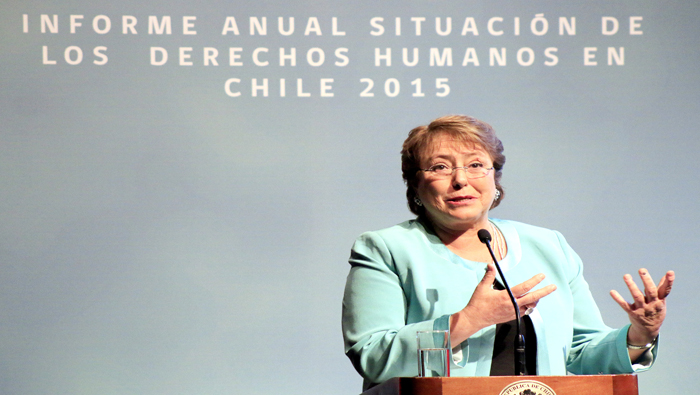 La presidenta Bachelet llama a respaldar la nueva institucionalidad en defensa de los derechos humanos.