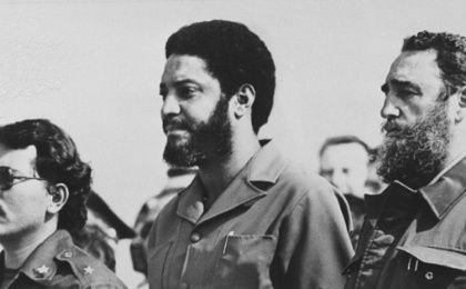 Grenadian revolutionary Maurice Bishop with Cuban revolutionary Fidel Castro.