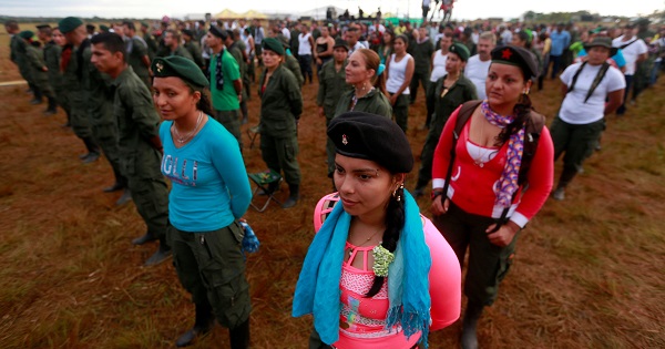 Fighters from FARC-EP during the opening the National Conference, near El Diamante in Yari Plains, Colombia.