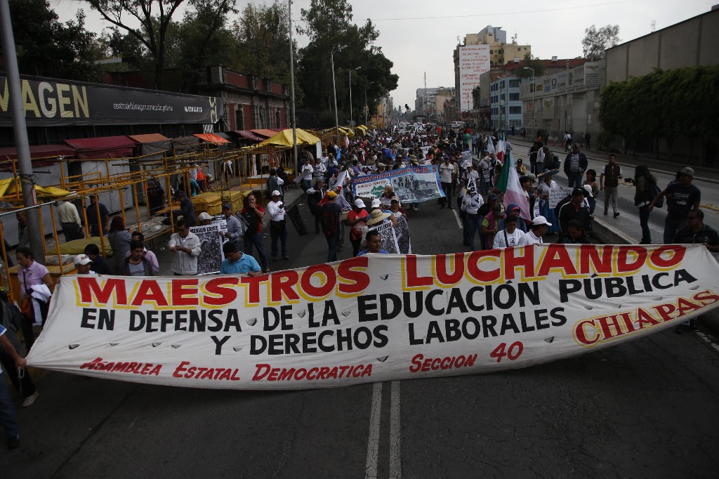 Durante todo el año se han mantenido las protestas por parte de los profesores contra el Gobierno de Enrique Peña Nieto.