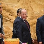 El presidente de EE.UU., Barack Obama (izqda.), su par de Rusia, Vladimir Putin (centro), y el de China, Xi Jinping (dcha.), en una cumbre del Foro de Cooperación Económica Asia-Pacífico (APEC).