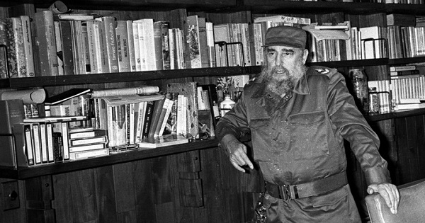 Fidel Castro in his study.
