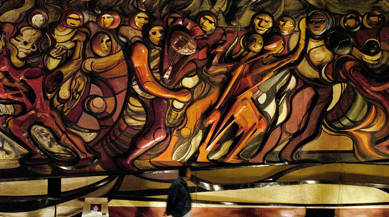El mural "La Marcha de la Humanidad", ubicado en la Ciudad de México.  