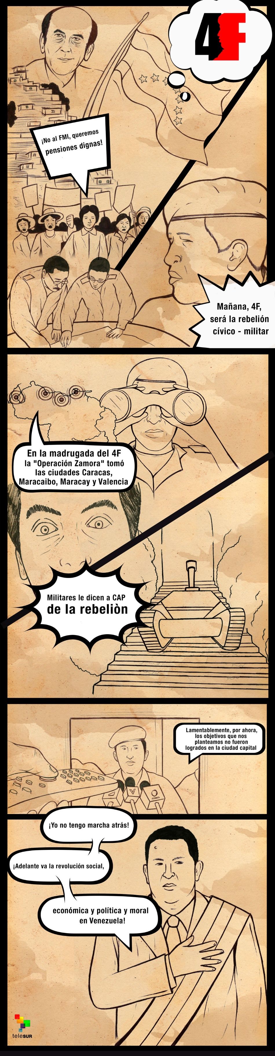 En historieta: La rebelión cívico-militar del 4F en Venezuela