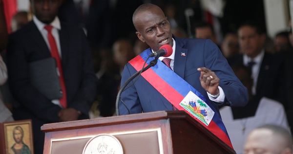 Haitian President Jovenel Moise gives a speech during the inauguration at the National Palace in Port-au-Prince, Feb. 7, 2017.