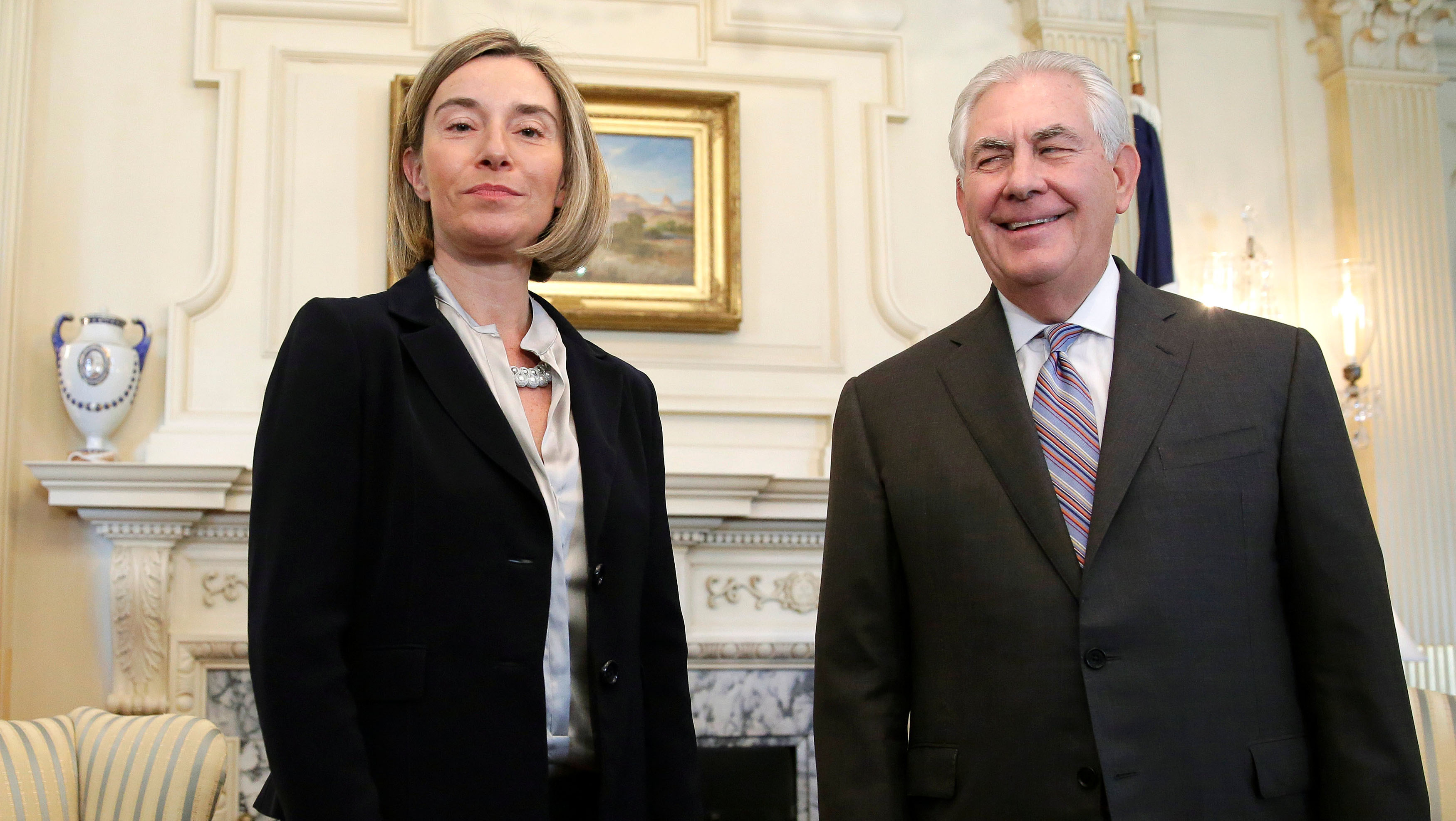 Federica Mogherini se reunió en Washington con Rex Tillerson.