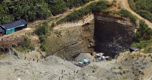 Small gold mine in Marmato, Colombia