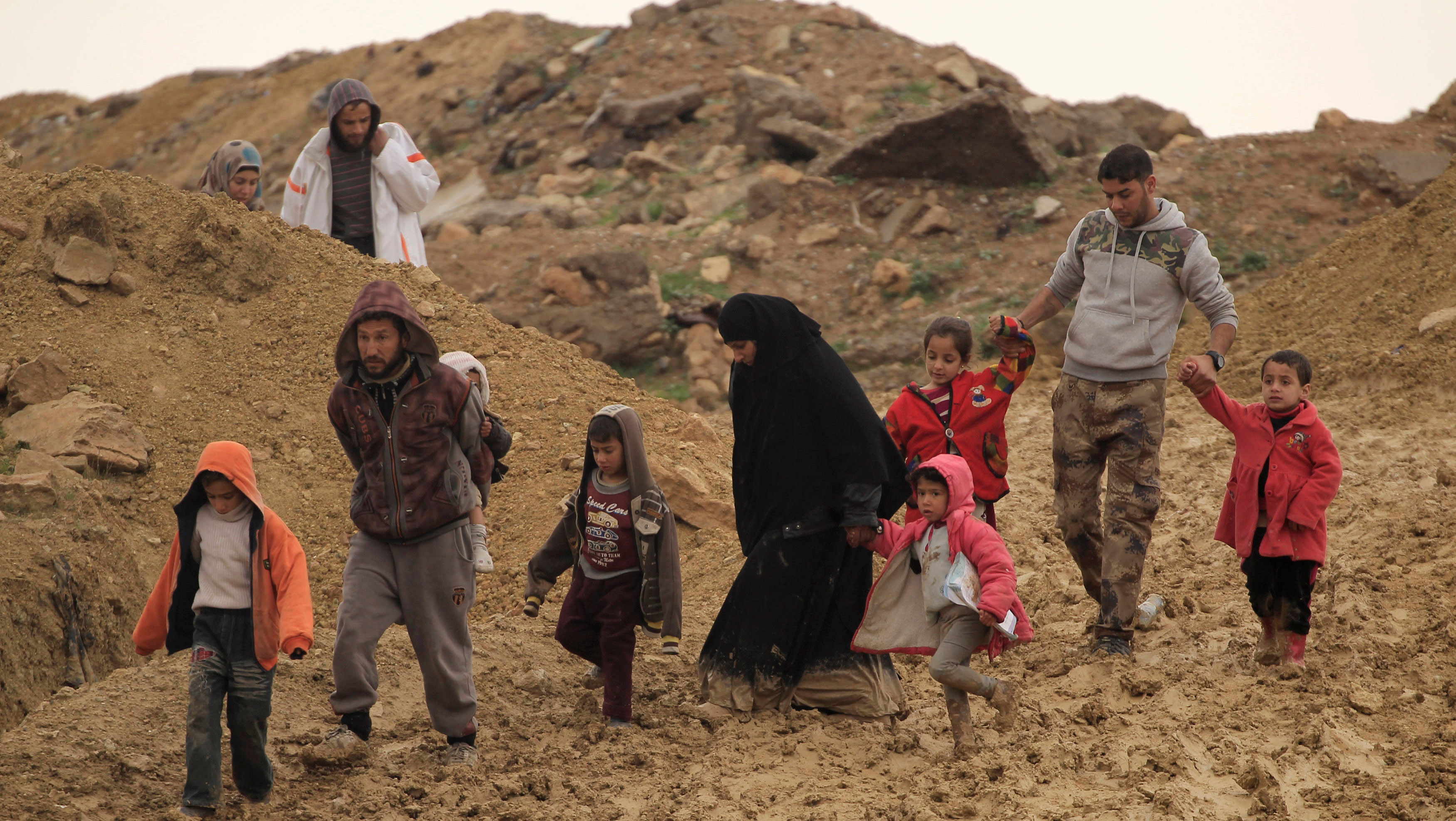 Muchos desplazados han llegado desde el pasado 19 de febrero a los campos de acogida de los alrededores de Mosul.