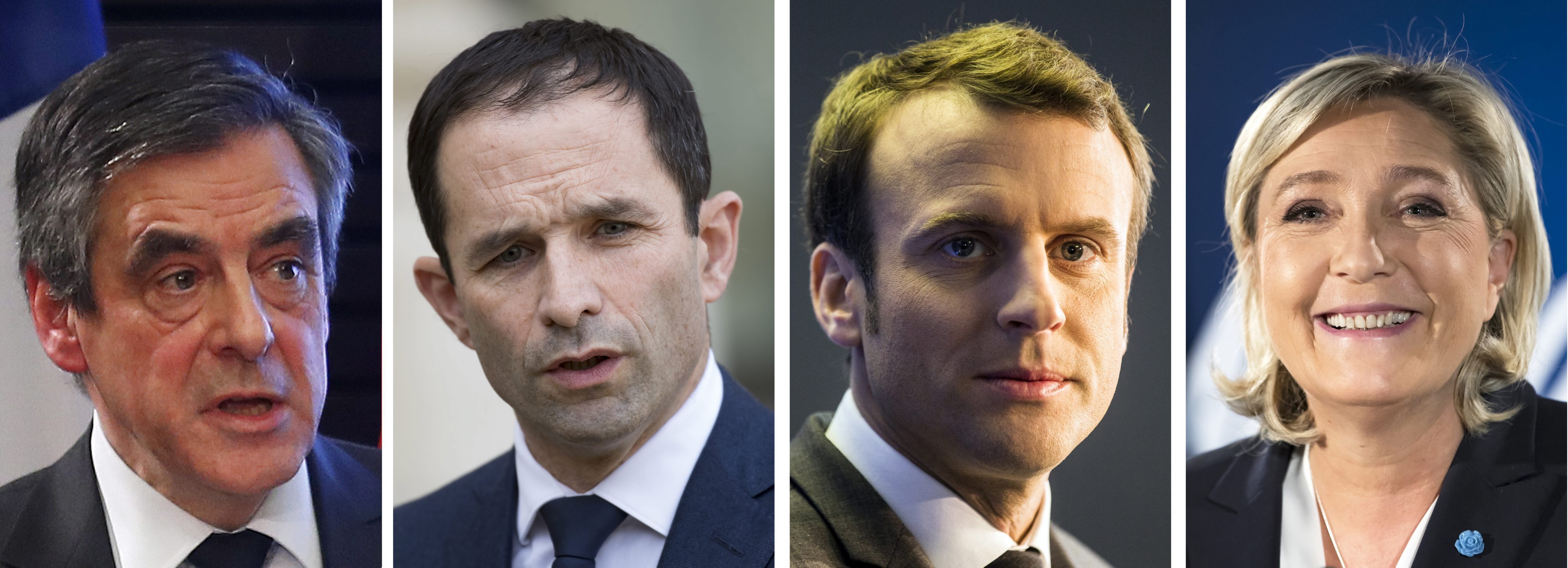 Fillon, Hamon, Macron y Le Pen, son los candidatos con más posibilidades de ganar la Presidencia de Francia.