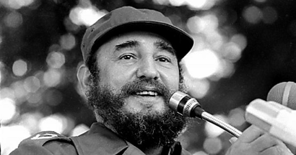 Fidel Castro speaks during a visit to Luanda, Angola in March, 1984.
