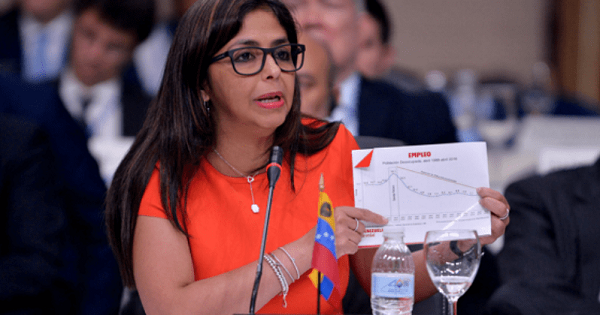 Venezuelan Foreign Minister Delcy Rodriguez speaks at the OAS session in Santo Domingo, Dominican Republic, June 15, 2016.