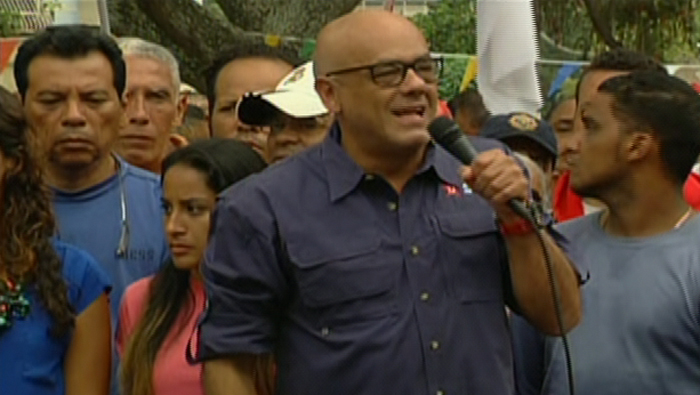 El alcalde de Caracas, Jorge Rodríguez, denunció las acciones de la oposición.
