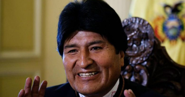 Evo Morales speaks at a press conference.