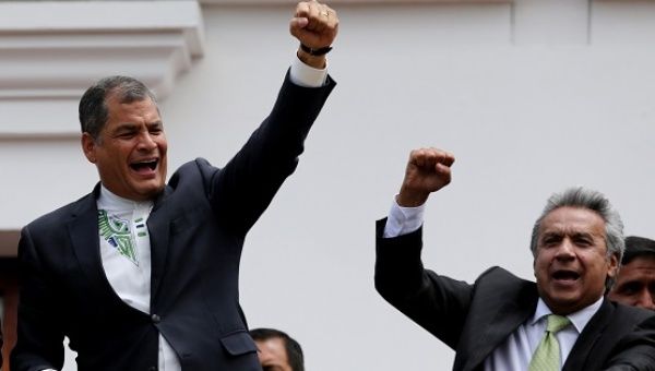 Ecuador's President Rafael Correa and President-elect Lenin Moreno