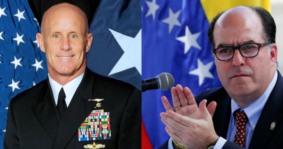 U.S. Army officer and White House national security advisor H.R. McMaster (left) met with Venezuelan National Assembly President Julio Borges (right).