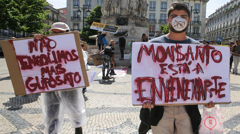  En Lisboa, Portugal, también se realizó una protesta contra Monsanto.