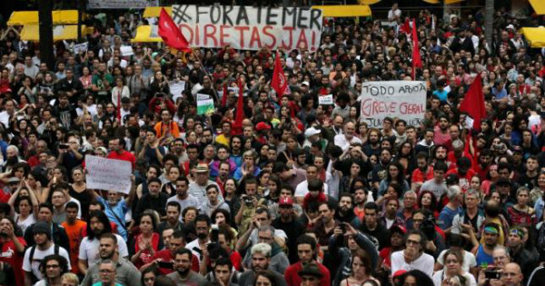 Protests against Michel Temer.