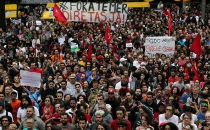Protests against Michel Temer.