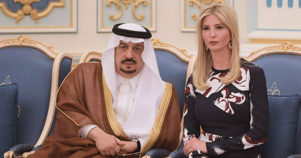 Ivanka Trump at a ceremony where her father, U.S. President Donald Trump, received the Order of Abdulaziz al-Saud medal.