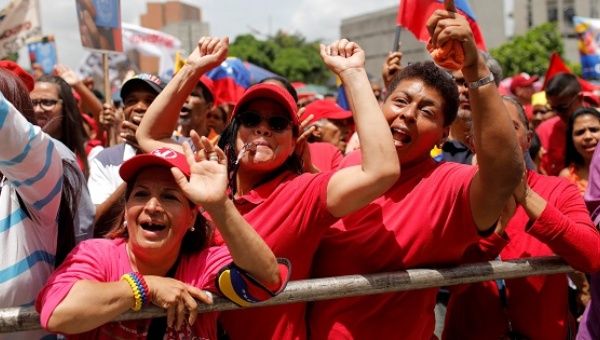 Supporters of Venezuela's President Nicolas Maduro participate in a rally in support of the National Constituent Assembly.