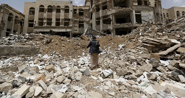An aggressive U.S. and U.K. backed Saudi bombing campaign since 2015 has destroyed crucial infrastructure in Yemen, leading to a humanitarian crisis.