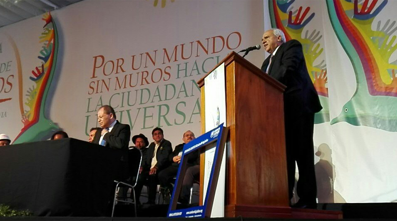 La Conferencia Mundial de Pueblos de Tiquipaya, Bolívia, abordará temas relacionados con la migración y la necesidad de alcanzar una ciudadanía universal.