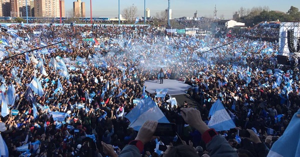 Cristina Fernandez de Kirchner adresses her supporters in Buenos Aires.