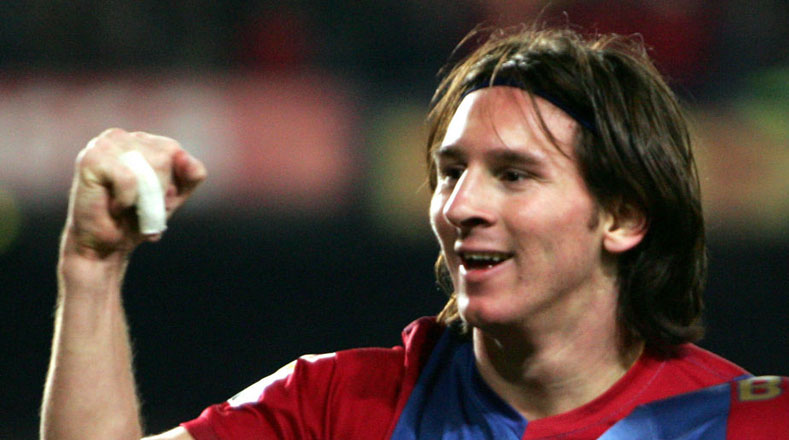 Así lucía Messi en sus comienzos con el equipo azulgrana.
