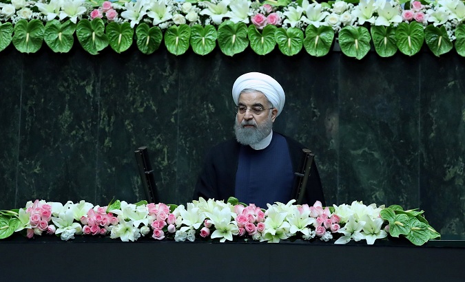 Iranian president Hassan Rouhani attends his swearing-in ceremony for a further term, at the parliament in Tehran, Iran, August 5, on 2017.