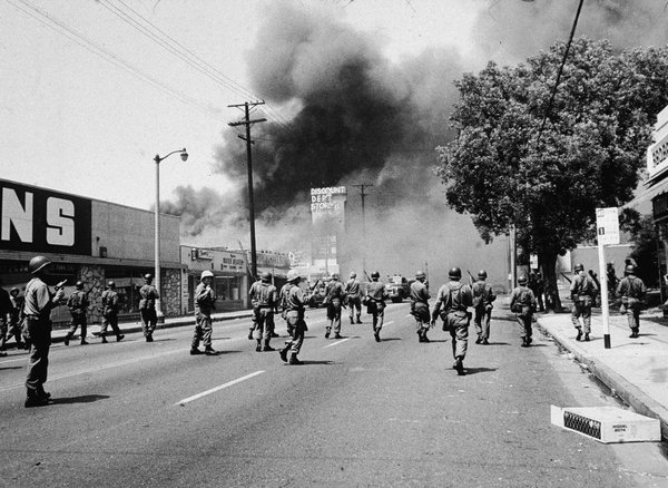 In a desperate attempt to quell the violence thousands of national security forces were on the streets of Watts, Los Angeles