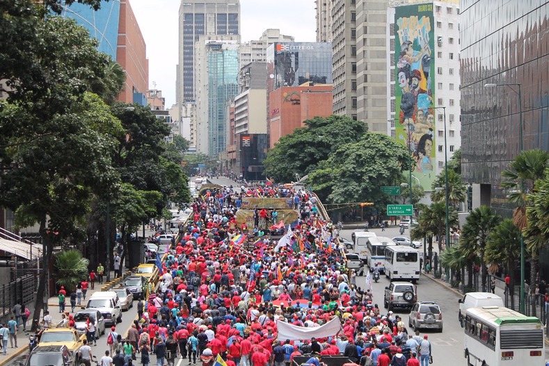 The streets of Caracas filled with protesters