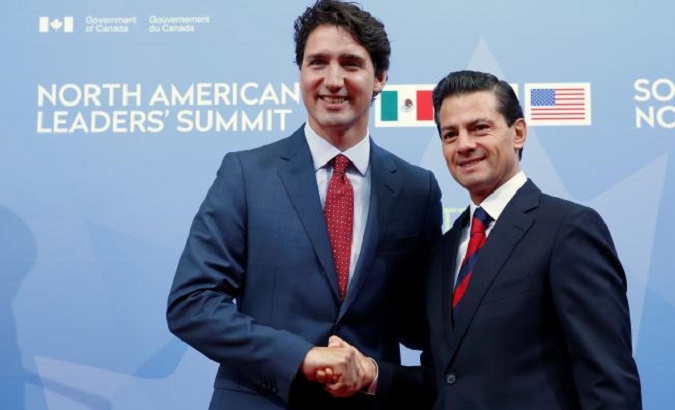 Canadian Prime Minister Justin Trudeau and Mexican President Enrique Peña Nieto.