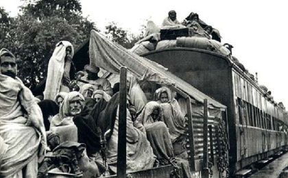 A refugee train on its way to Punjab, Pakistan.