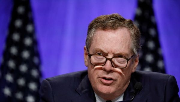 U.S. trade representative Robert Lighthizer speaks at a news conference in Washington, D.C., Aug. 16, 2017. 