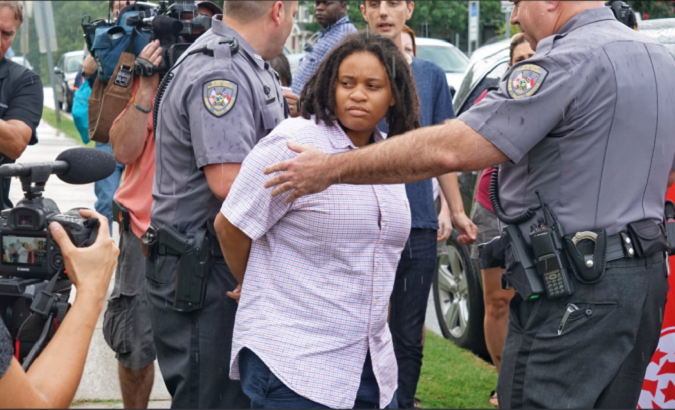 Takiyah Thompson was arrested Tuesday.