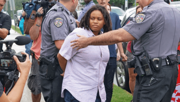 Takiyah Thompson was arrested Tuesday.