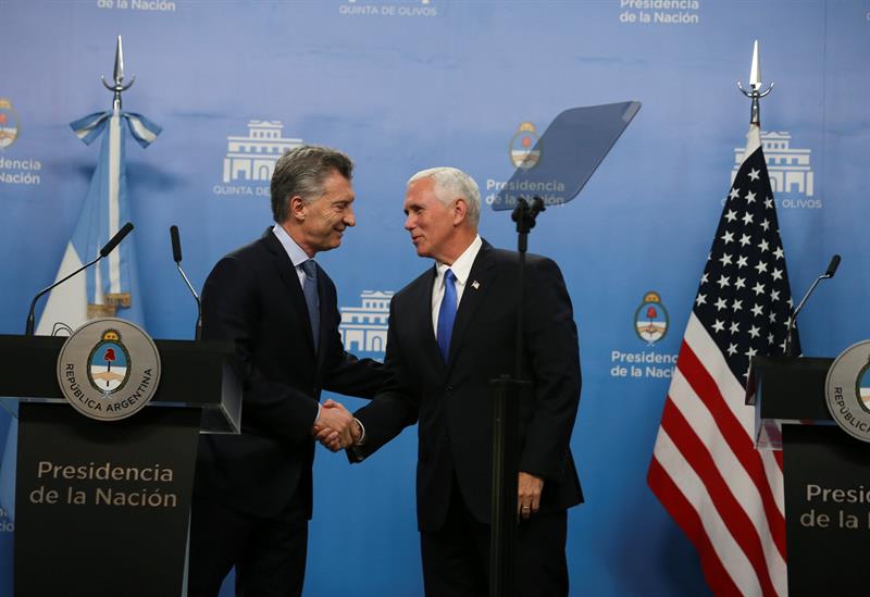 Macri y Pence acordaron endurecer la presión política y económica contra Venezuela.