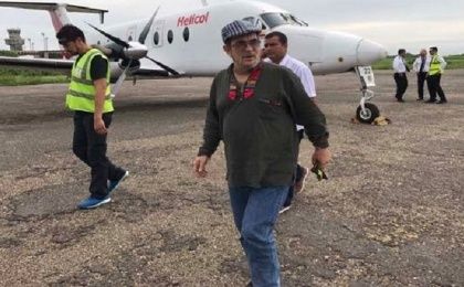 FARC leader London has returned to Colombia from Cuba where he received medical attention for a cerebral ischemia.