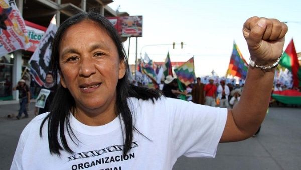 Milagro Sala during a protest before she was arrested in Jujuy, Argentina.