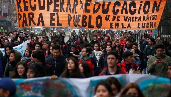 Students mobilize en masse in Chile.