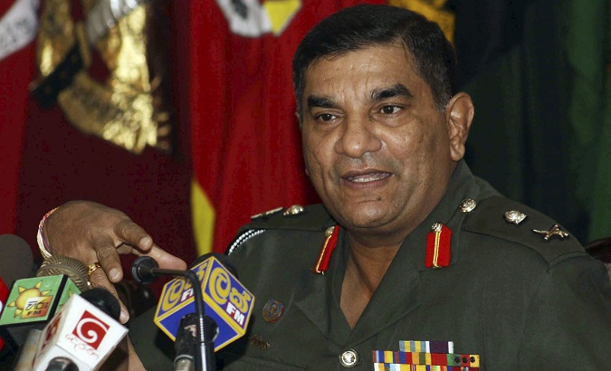 Sri Lankan Army Commander Lieutenant General Jagath Jayasuriya appears before the media in Colombo, Sri Lanka, on January 26, 2011.