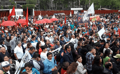 Demonstrators protest the government of President Enrique Peña Nieto.
