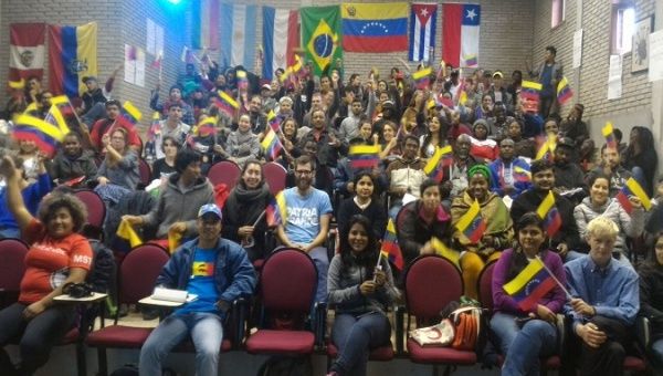 Students from 83 organizations and 42 countries, gathered in Brazil last month, in solidarity with Venezuela.