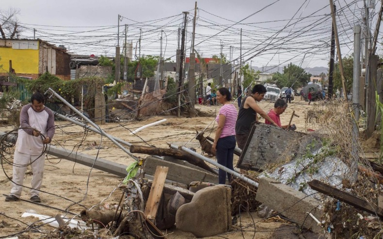 Damage caused by tropical storm Lidia in Los Cabos, Mexico.