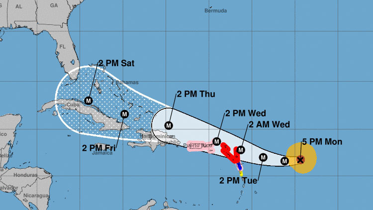 Puerto Rico y el Estado de Florida (EE.UU.) declararon estado de emergencia ante la amenaza del huracán.