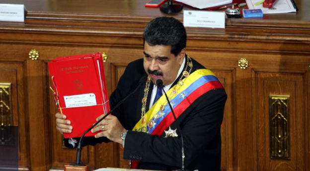 Venezuela's President Nicolas Maduro makes his announcement to the ANC in Caracas, Venezuela, September 7, 2017