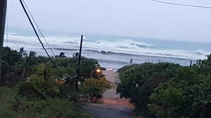 Rough waters in Antigua caused by Hurricane Irma.
